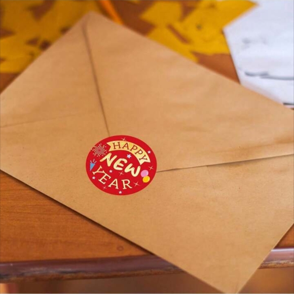 500pcs 1inch 1.5inch Happy New Year's Stickers - Picture 5 of 5